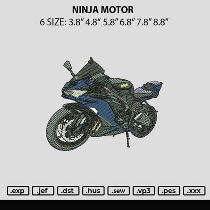 Ninja Motor Embroidery File 6 sizes