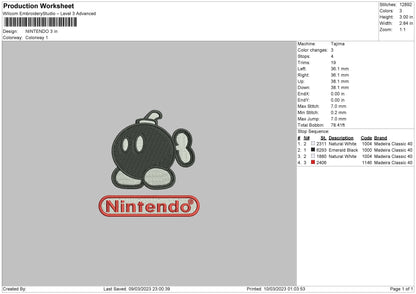 Tendo Embroidery File 6 sizes