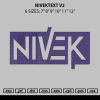 Nivektext V2 Embroidery File 6 sizes