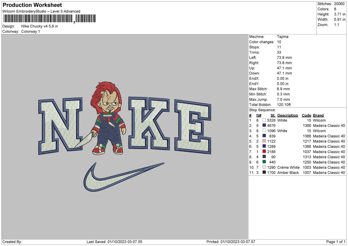 Nike Chucky V4 Embroidery File 6 sizes – Master Digitizer