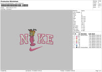 Nike Pink Girl Embroidery File 6 sizes