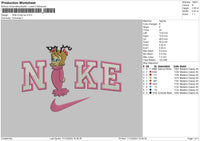 Nike Pink Girl Embroidery File 6 sizes
