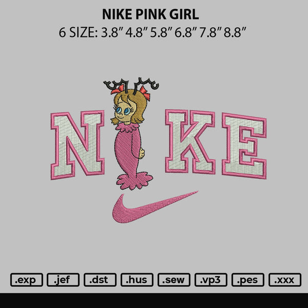 Nike Pink Girl Embroidery File 6 sizes