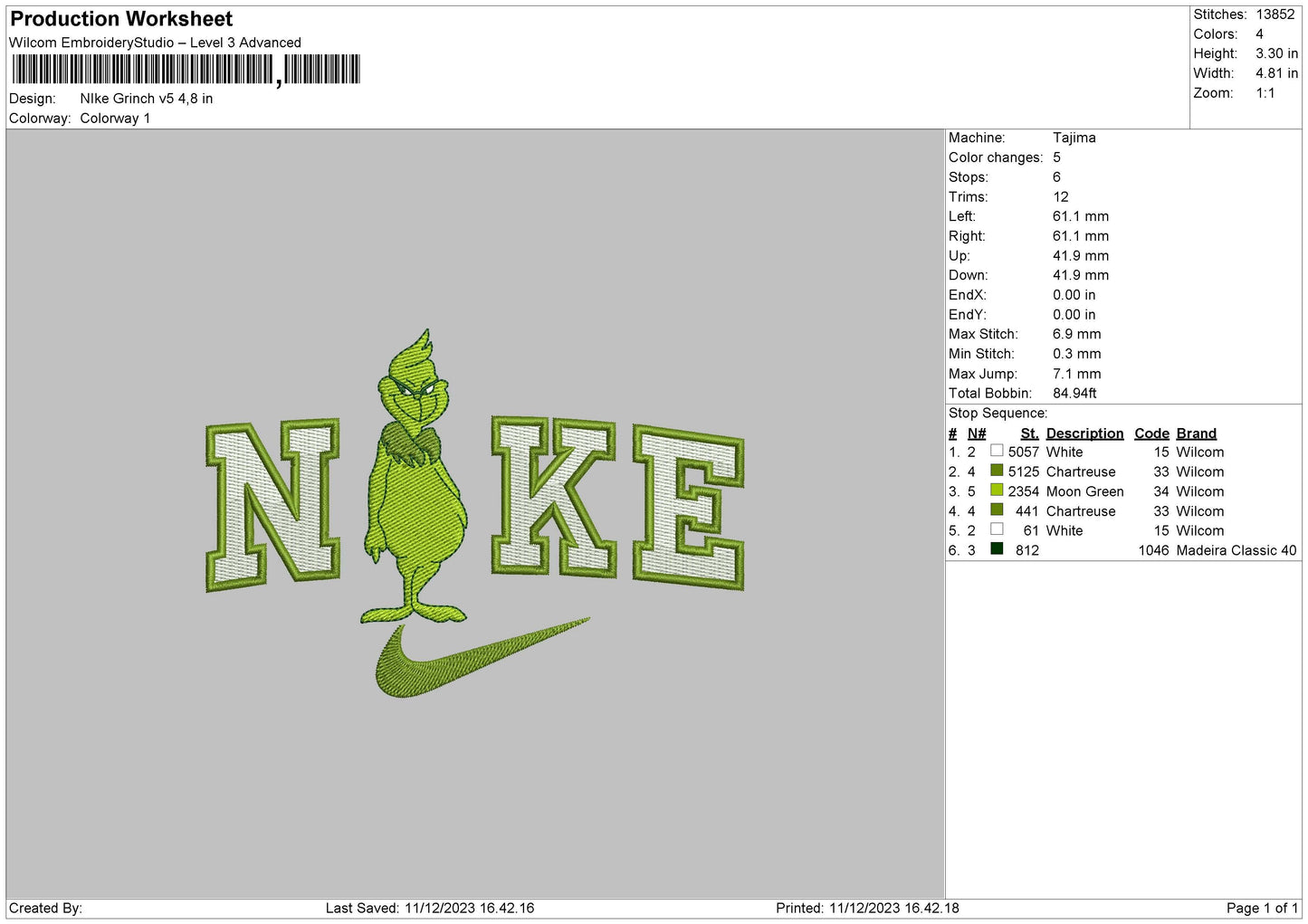 Nike Girnch V05 Embroidery File 6 sizes