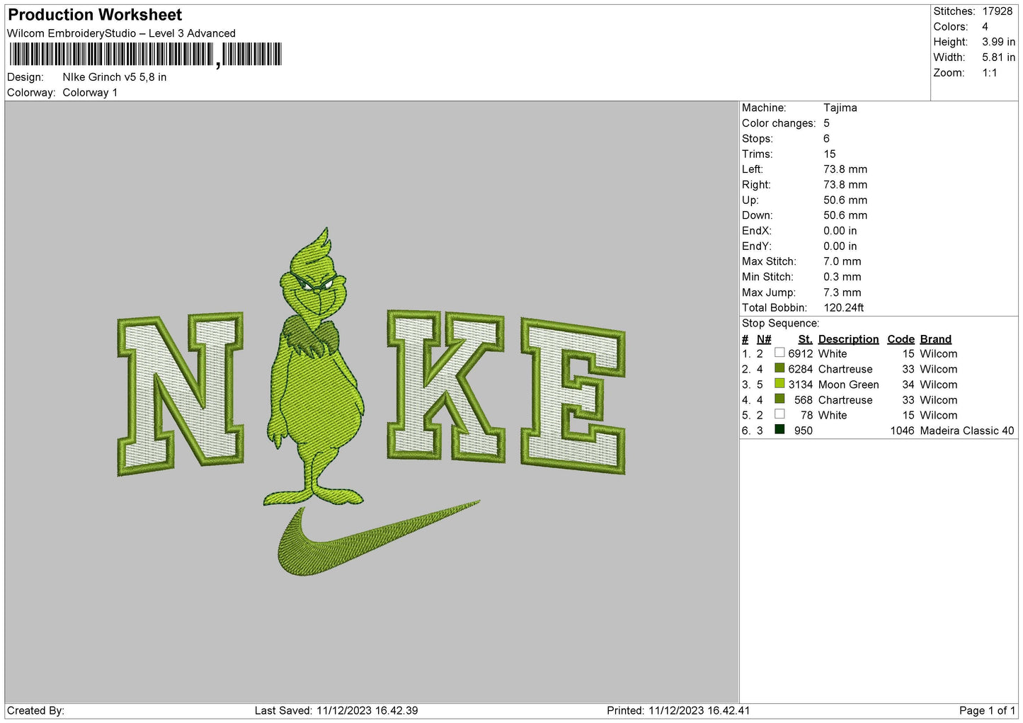Nike Girnch V05 Embroidery File 6 sizes