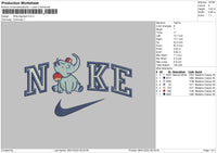 Nike Elephant Embroidery File 4 size