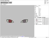 Ninja Eyes Embroidery File 4 size