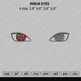Ninja Eyes Embroidery File 4 size