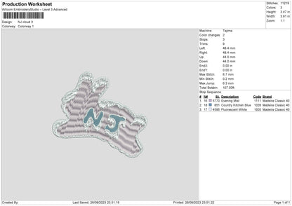 Nj Cloud Embroidery File 6 sizes