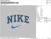 Nike 2 Outline Fill Embroidery File 4 size