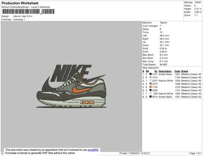 Nike Air Max Embroidery File 4 size