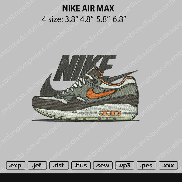 Nike Air Max Embroidery File 4 size