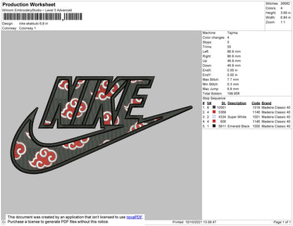 Nike Akatsuki Embroidery File 4 size
