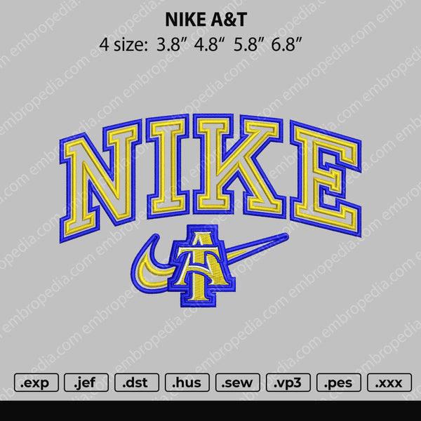 Nike A&T Embroidery File 4 size