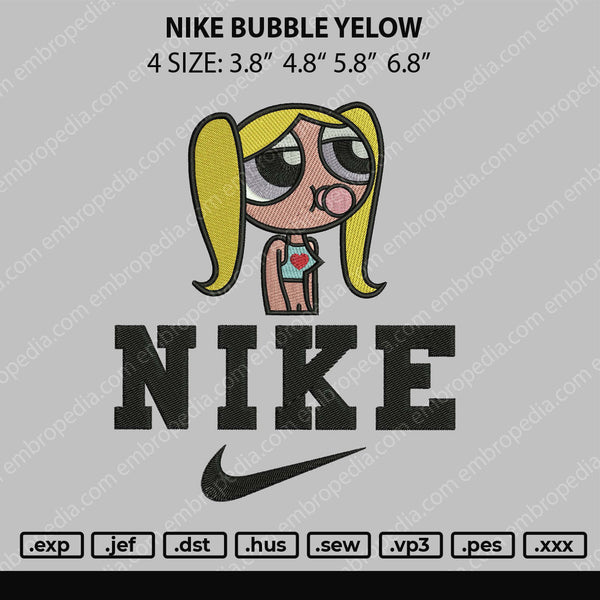 Nike Bubble Yellow Embroidery File 4 size