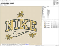 1 Nike Bee Embroidery File 5 Size