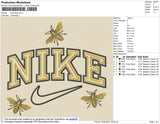 1 Nike Bee Embroidery File 5 Size