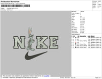 Nike Bug Bunny Embroidery File 4 size