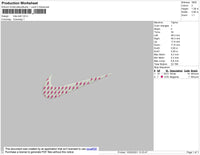 Nike Bolt Swoosh Emroidery File 4 size