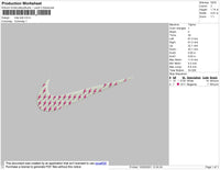 Nike Bolt Swoosh Emroidery File 4 size