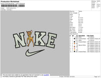 Nike Bambi Embroidery File 4 size