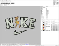 Nike Bambi Embroidery File 4 size