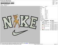 Nike Bambi Embroidery File 4 size