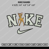 Nike Bambi Embroidery File 4 size