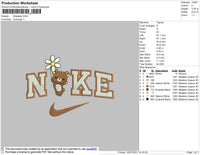 Nike Bear Embroidery File 4 size