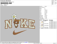 Nike Bear Embroidery File 4 size