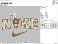 Nike Bear Embroidery File 4 size