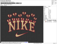 Nike Broken Hearts Embroidery File 4 size