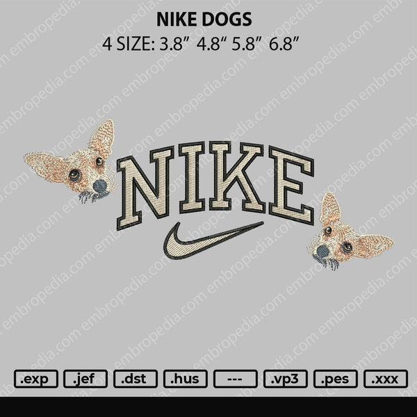 Nike Dogs Embroidery File 4 size