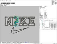 Nike Dragon Embroidery File 4 size