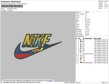 Nike Ekuador Embroidery File 4 size