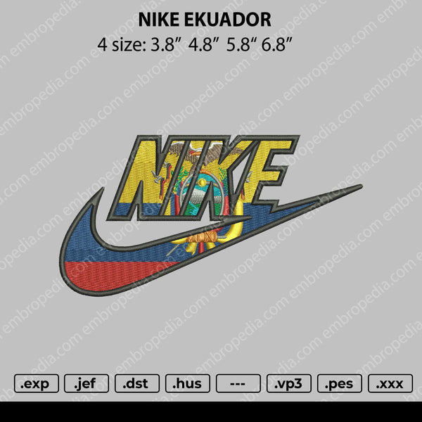Nike Ekuador Embroidery File 4 size
