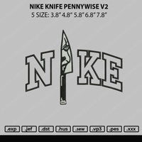 Nike Knife Pennywise Embroidery File 5 sizes