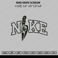 Nike Knife Scream Embroidery File 4 sizes