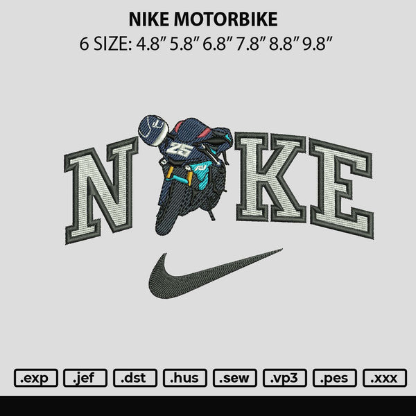 Nike Motorbike Embroidery File 6 sizes
