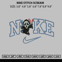 Nike Stitch Scream Embroidery File 4 sizes