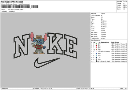 Nike Stitch Fredy Embroidery File 4 sizes