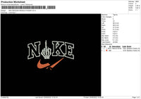 Nike Swoosh Middle Finger Embroidery File 4 sizes