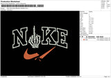 Nike Swoosh Middle Finger Embroidery File 4 sizes