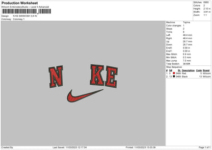 Nke Swoosh Embroiery File 6 sizes