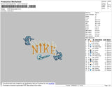 Nike Flame Shark Embroidery File 4 size