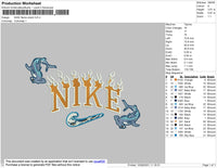 Nike Flame Shark Embroidery File 4 size