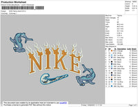 Nike Flame Shark Embroidery File 4 size