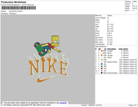 Nike Flame Simpson Embroidery File 4 size
