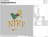 Nike Flame Simpson Embroidery File 4 size