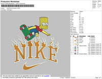 Nike Flame Simpson Embroidery File 4 size